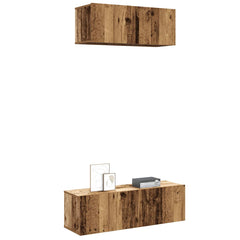 2 Piece TV Cabinet Set Engineered Wood Width 80/100 cm Old wood