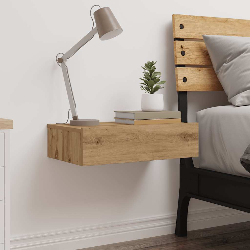 vidaXL Bedside Cabinet Artisan Oak 60x35 cm Engineered Wood 3