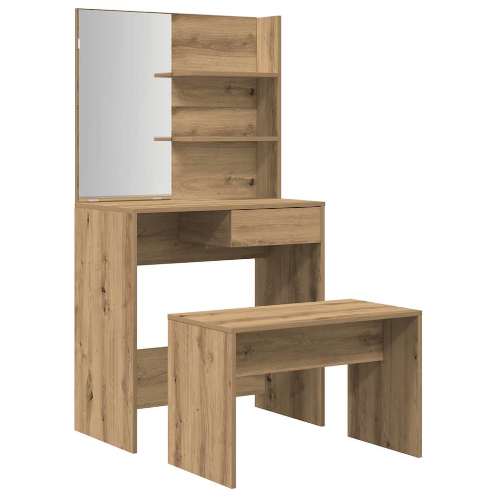 vidaXL Dressing Table Set Artisan Oak Engineered Wood 2