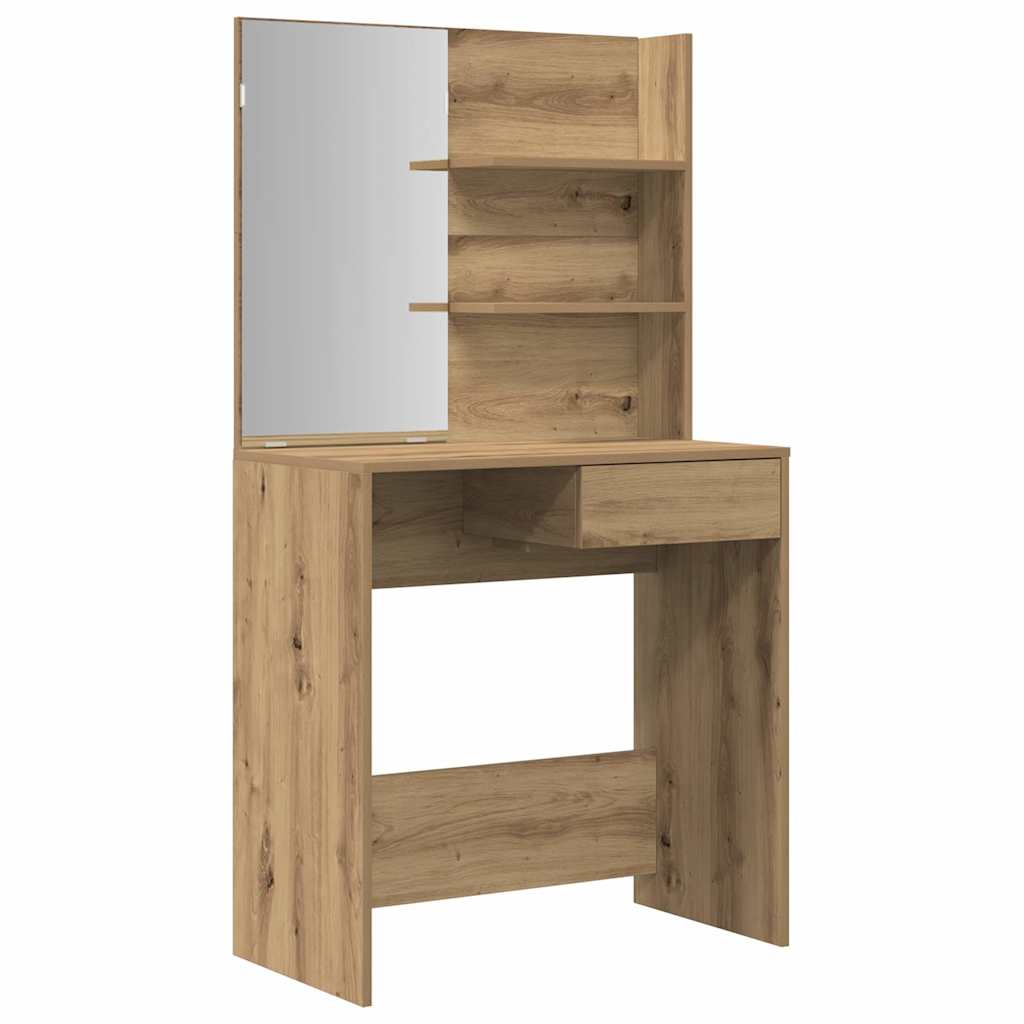 vidaXL Dressing Table Set Artisan Oak Engineered Wood 4