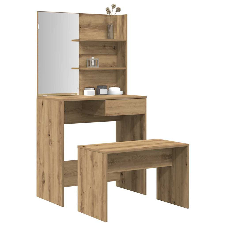 vidaXL Dressing Table Set Artisan Oak Engineered Wood 1
