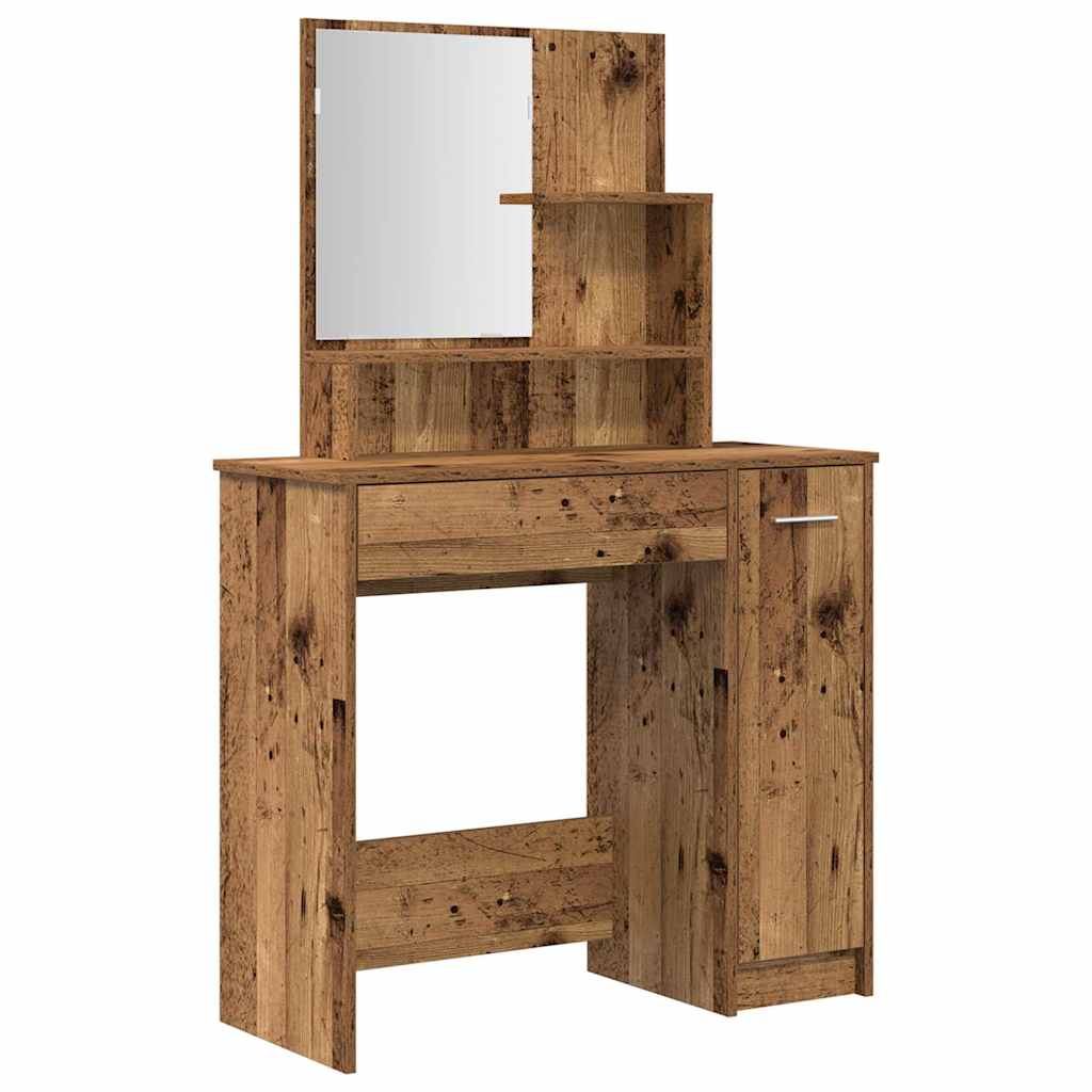 vidaXL Dressing Table Set Old Wood Engineered Wood 4