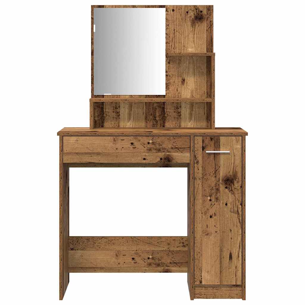 vidaXL Dressing Table Set Old Wood Engineered Wood 5