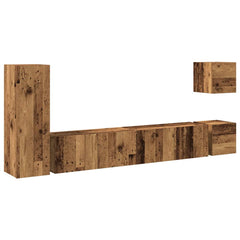 vidaXL 5 Piece TV Cabinet Set Wall-mounted Old Wood Engineered Wood 2