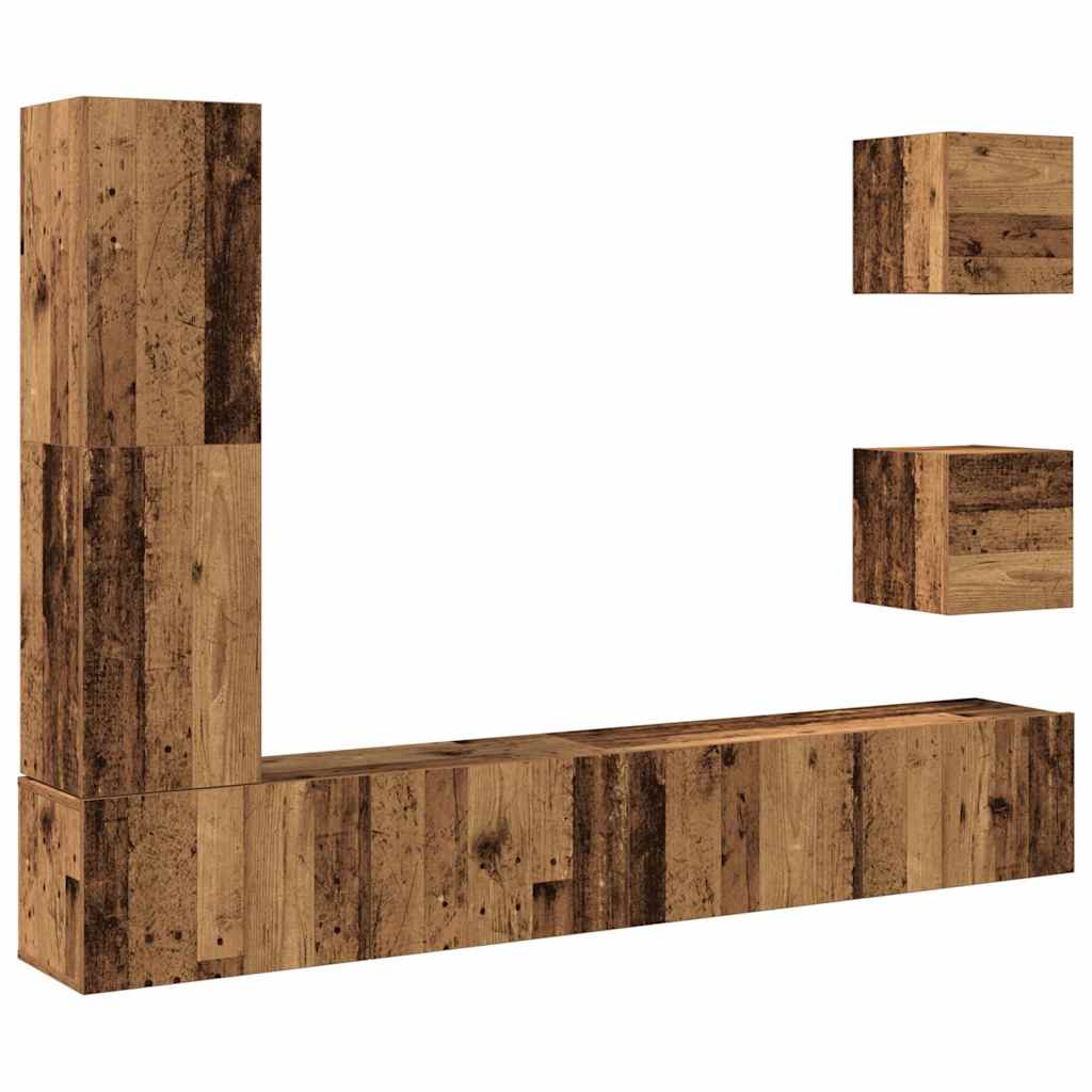 vidaXL 5 Piece TV Cabinet Set Wall-mounted Old Wood Engineered Wood 2