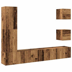 vidaXL 5 Piece TV Cabinet Set Wall-mounted Old Wood Engineered Wood 2
