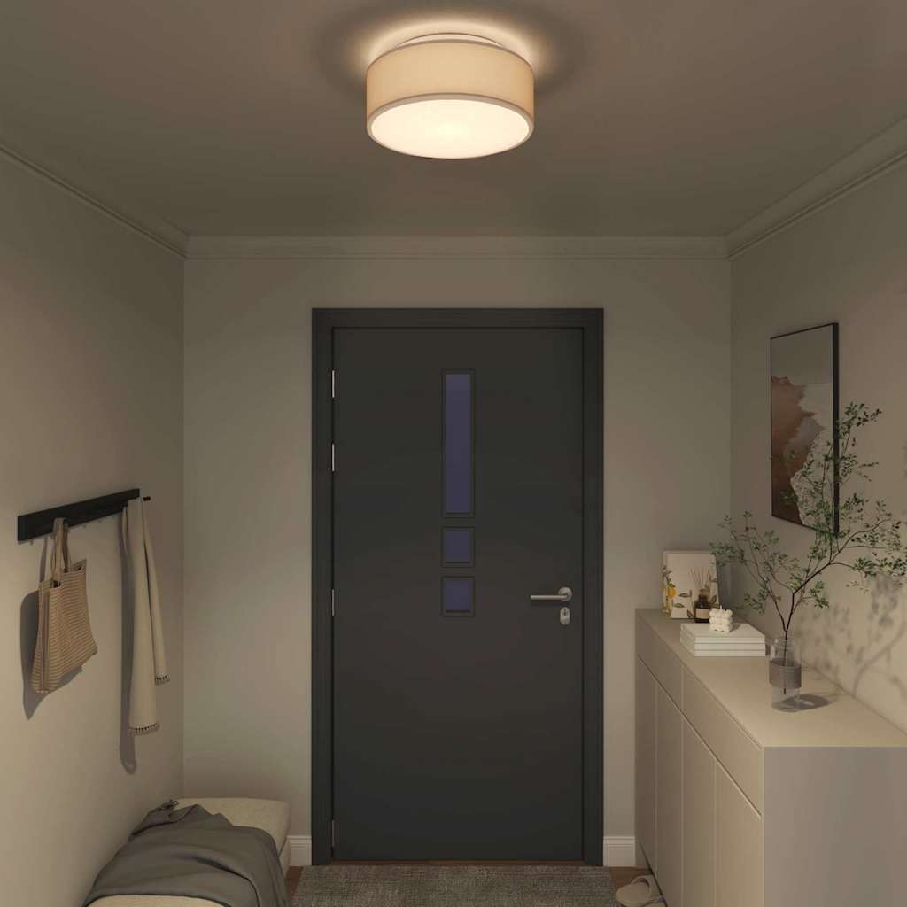 vidaXL Ceiling Lamp with Spotlights Taupe 38 x 38 x 13.5 cm Fabric 3