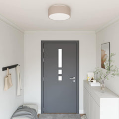 vidaXL Ceiling Lamp with Spotlights Taupe 38 x 38 x 13.5 cm Fabric 1