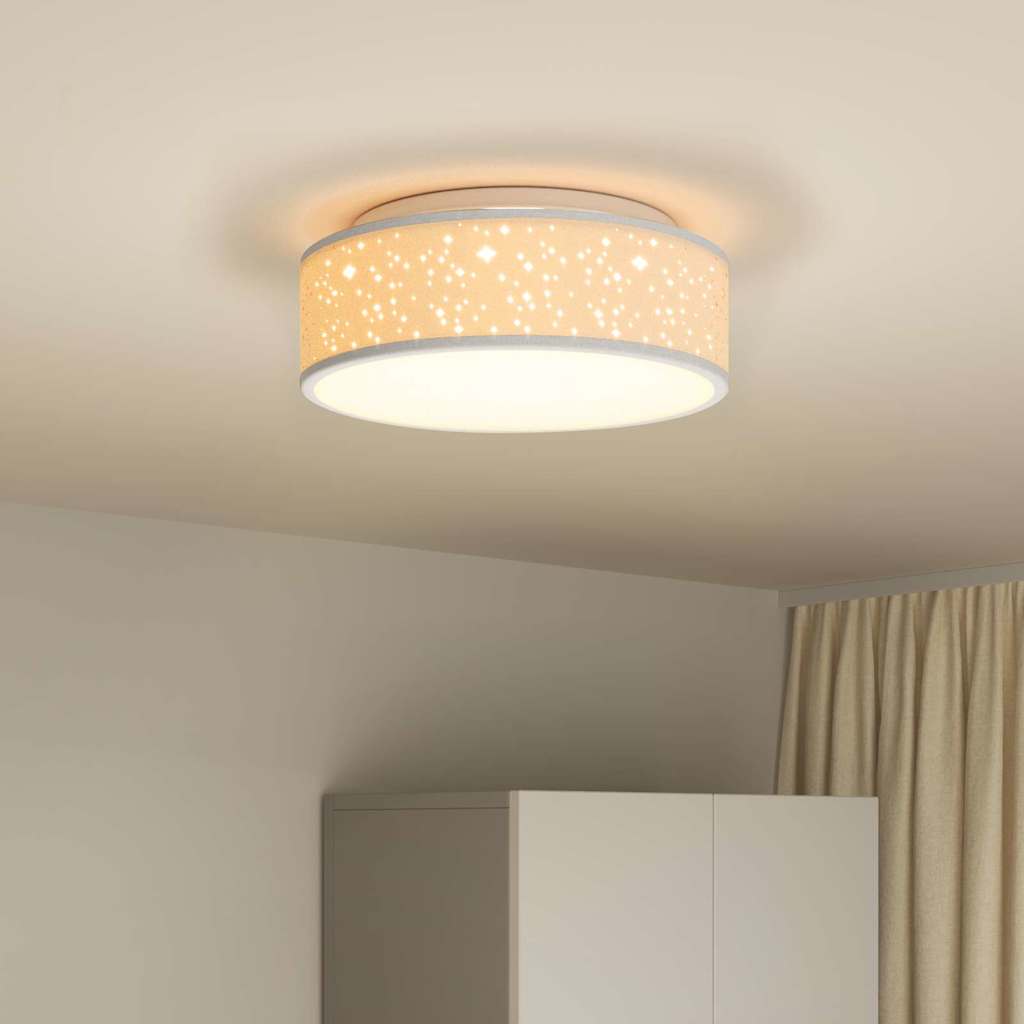vidaXL Ceiling Lamp with Spotlights Grey 38 x 38 x 13.5 cm Fabric 4
