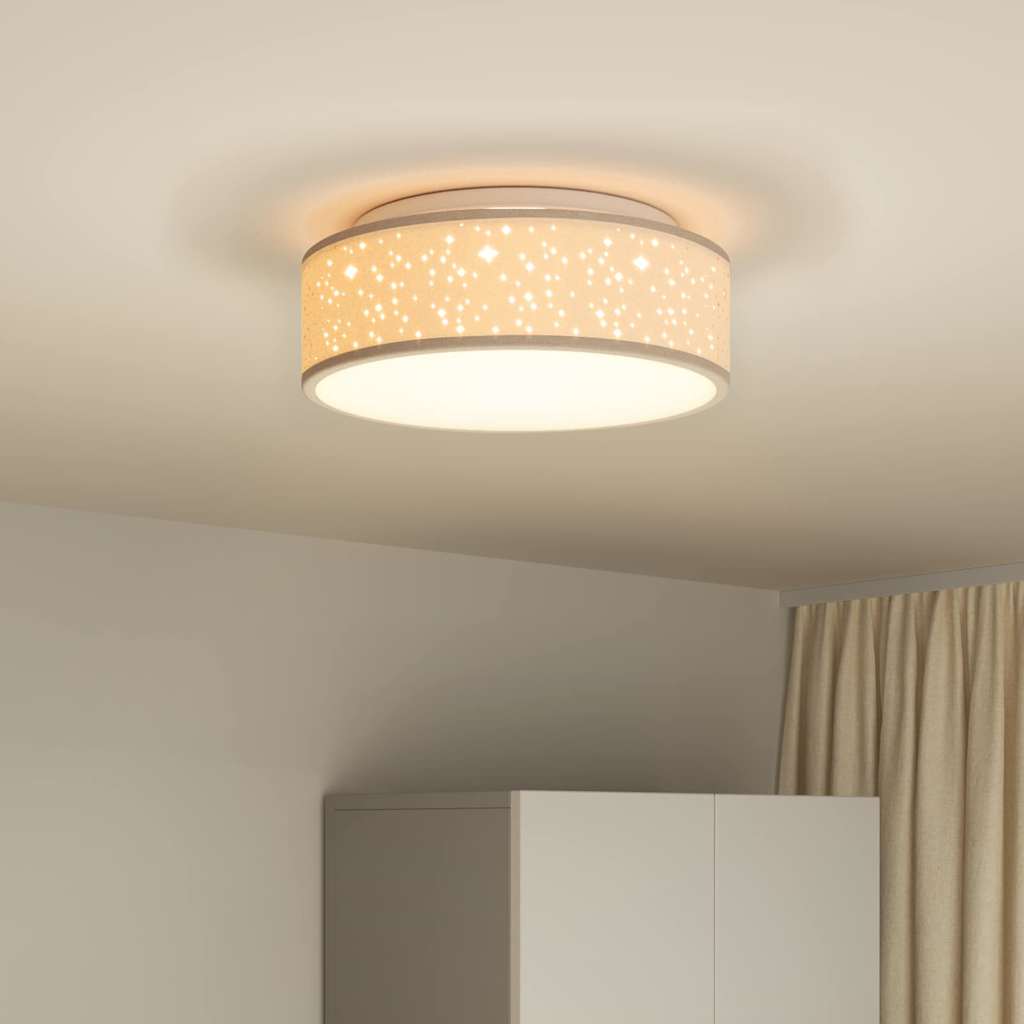 vidaXL Ceiling Lamp with Spotlights Taupe 38 x 38 x 13.5 cm Fabric 4