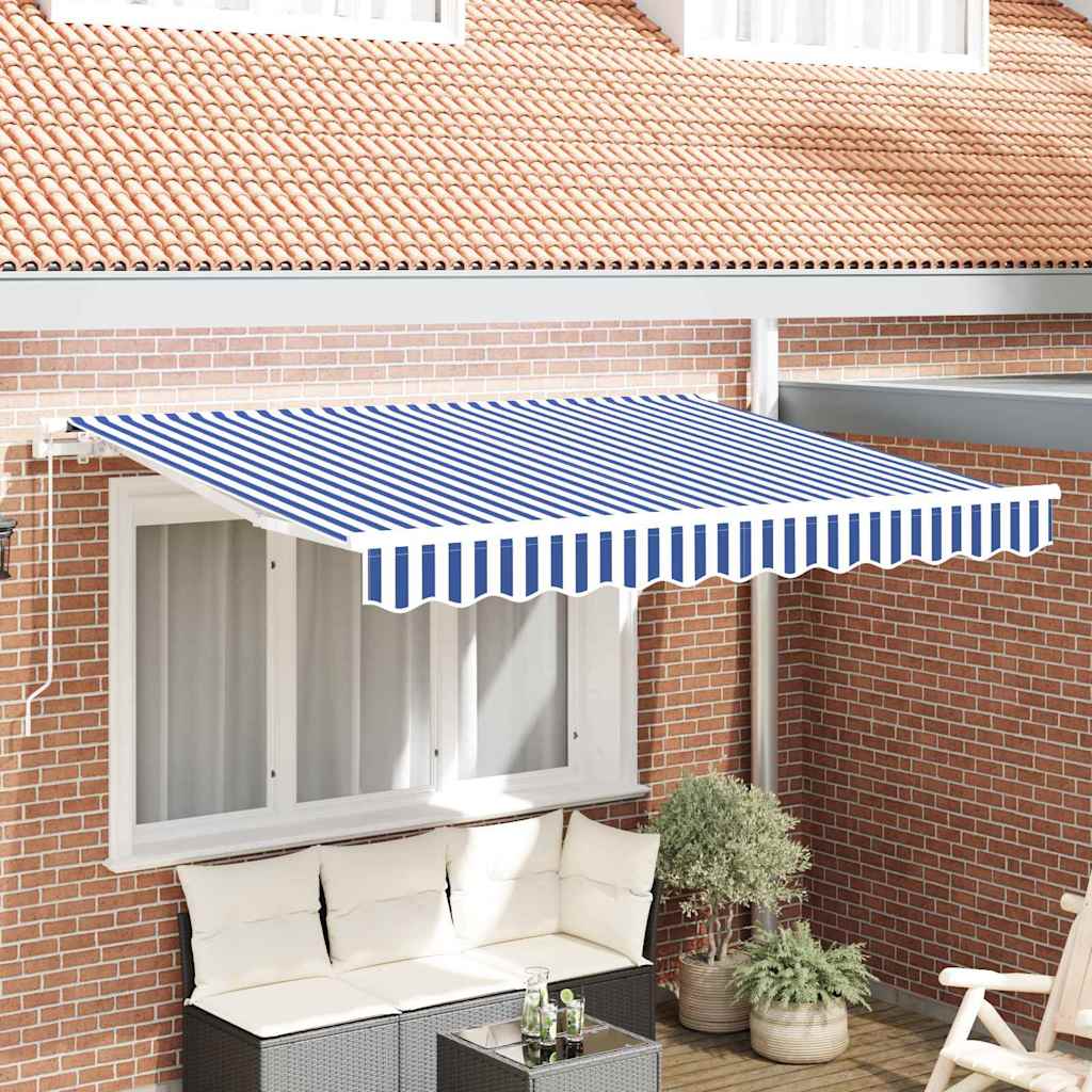 vidaXL Awning Canopy Replacement for 2.5x2 m Blue & White Stripe 1