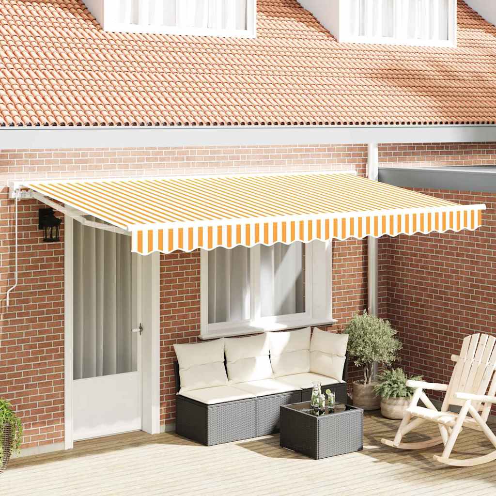 vidaXL Awning Replacement Fabric Yellow and White 380 x 195 cm 1