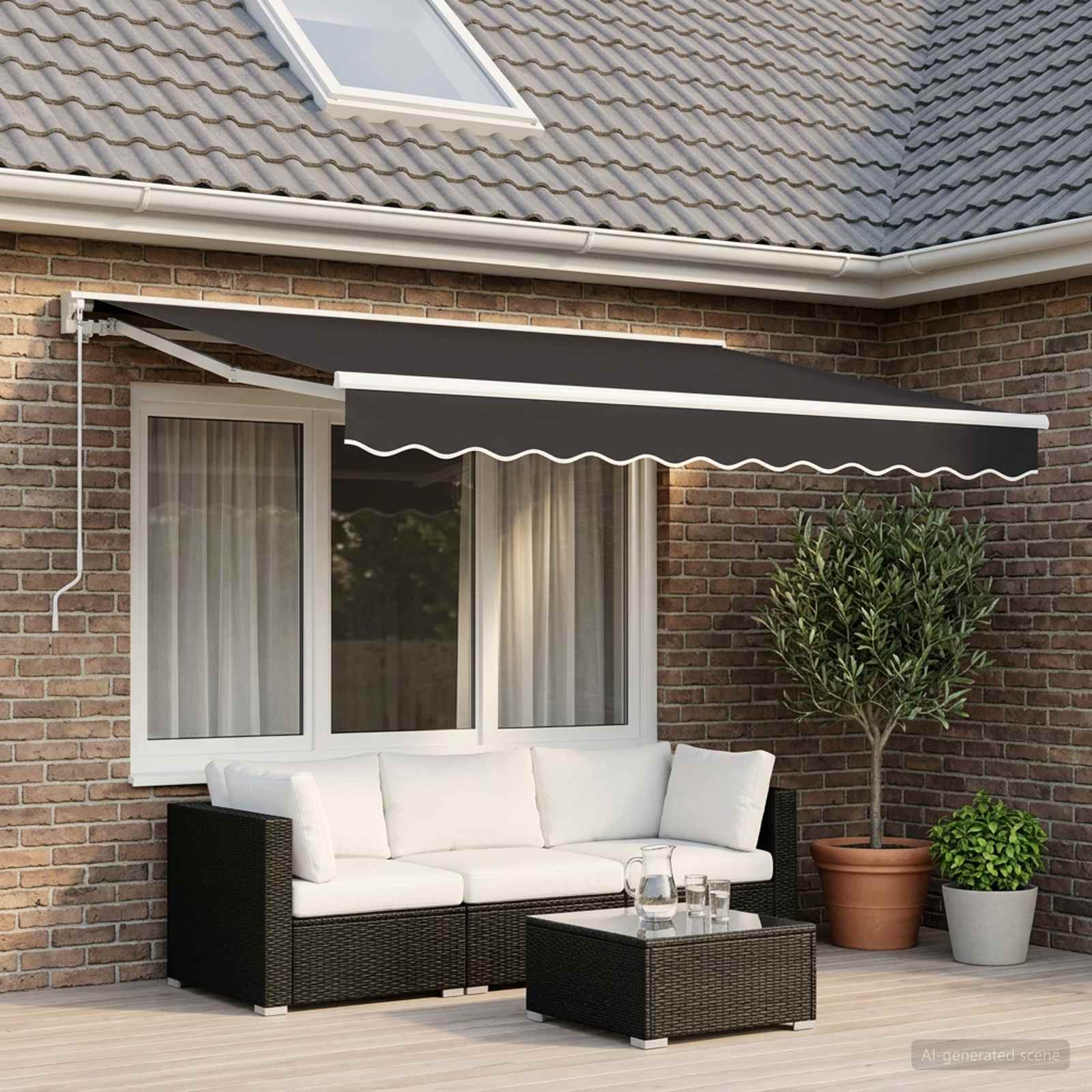 vidaXL Awning Canopy Replacement for 2.5x2 m Anthracite Polyester 1
