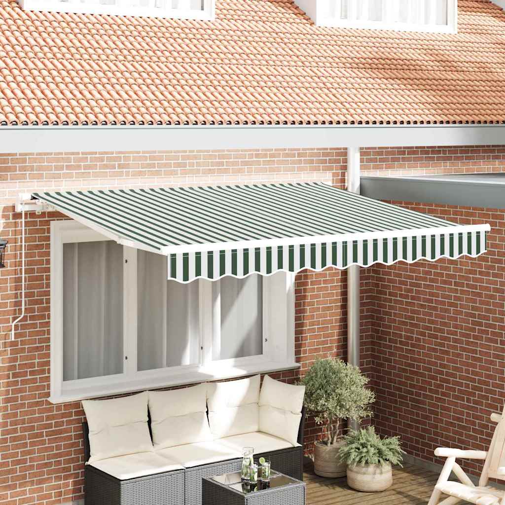 Awning Canopy Replacement for 3x2.5 m Polyester Drop 2.5 m Width 3 m Green and white