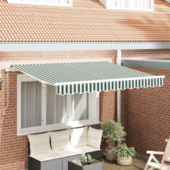 Awning Canopy Replacement for 3x2.5 m Polyester Drop 2.5 m Width 3 m Green and white