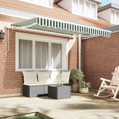 Awning Canopy Replacement for 3x2.5 m Polyester Drop 2.5 m Width 3 m Green and white