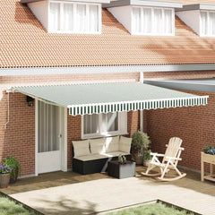 vidaXL Awning Replacement Fabric Green and White 430 x 295 cm 1