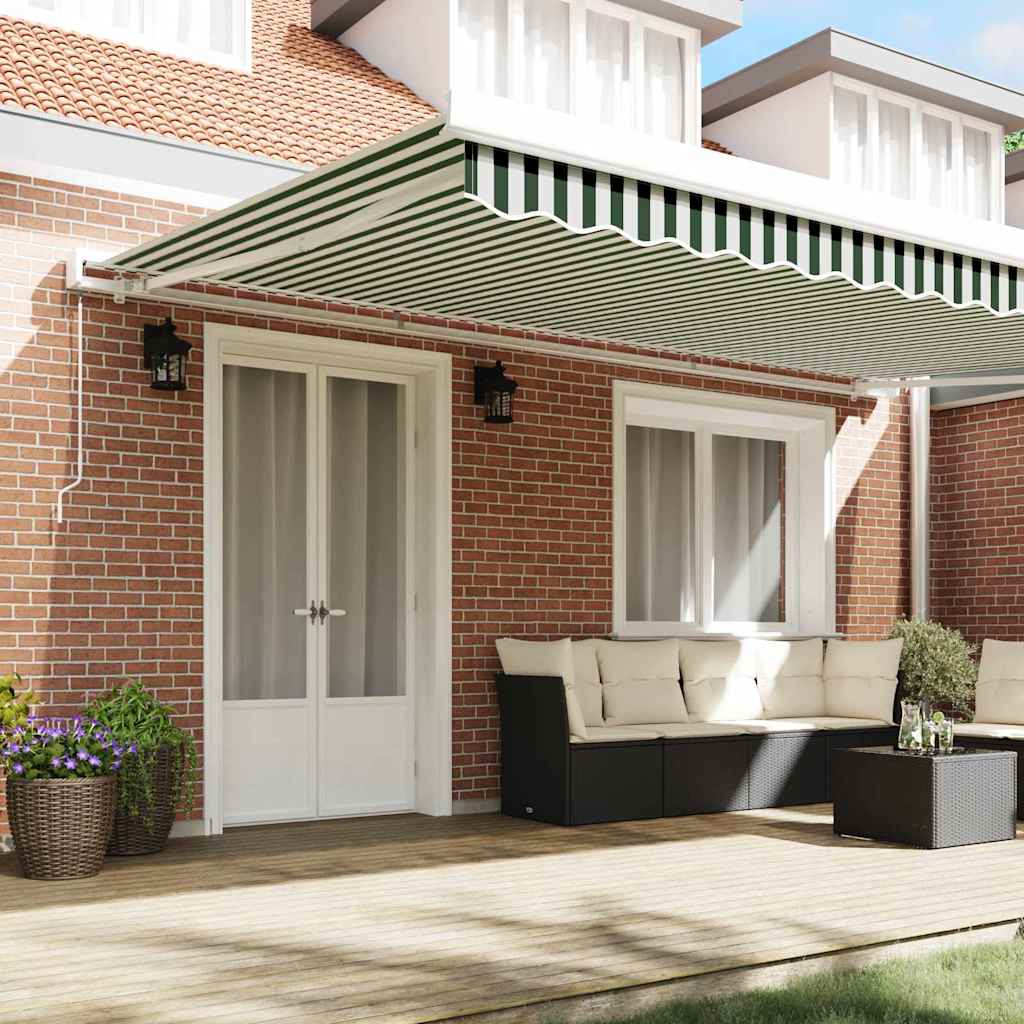 Awning Replacement Fabric Polyester Drop Width Green white