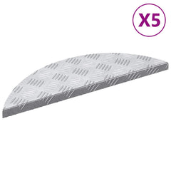 vidaXL Stair Tread 5 pcs 60 x 18 x 2.5 cm Silver Aluminium Crescent 1