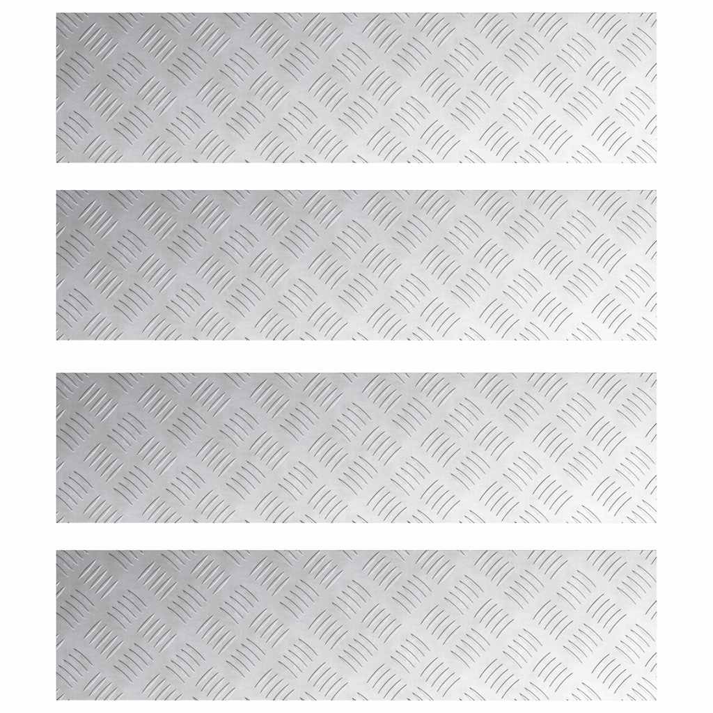 vidaXL Stair Tread 4 pcs 80 x 20 cm Silver Aluminium Rectangular 2