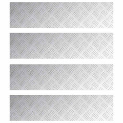 vidaXL Stair Tread 4 pcs 80 x 20 cm Silver Aluminium Rectangular 2