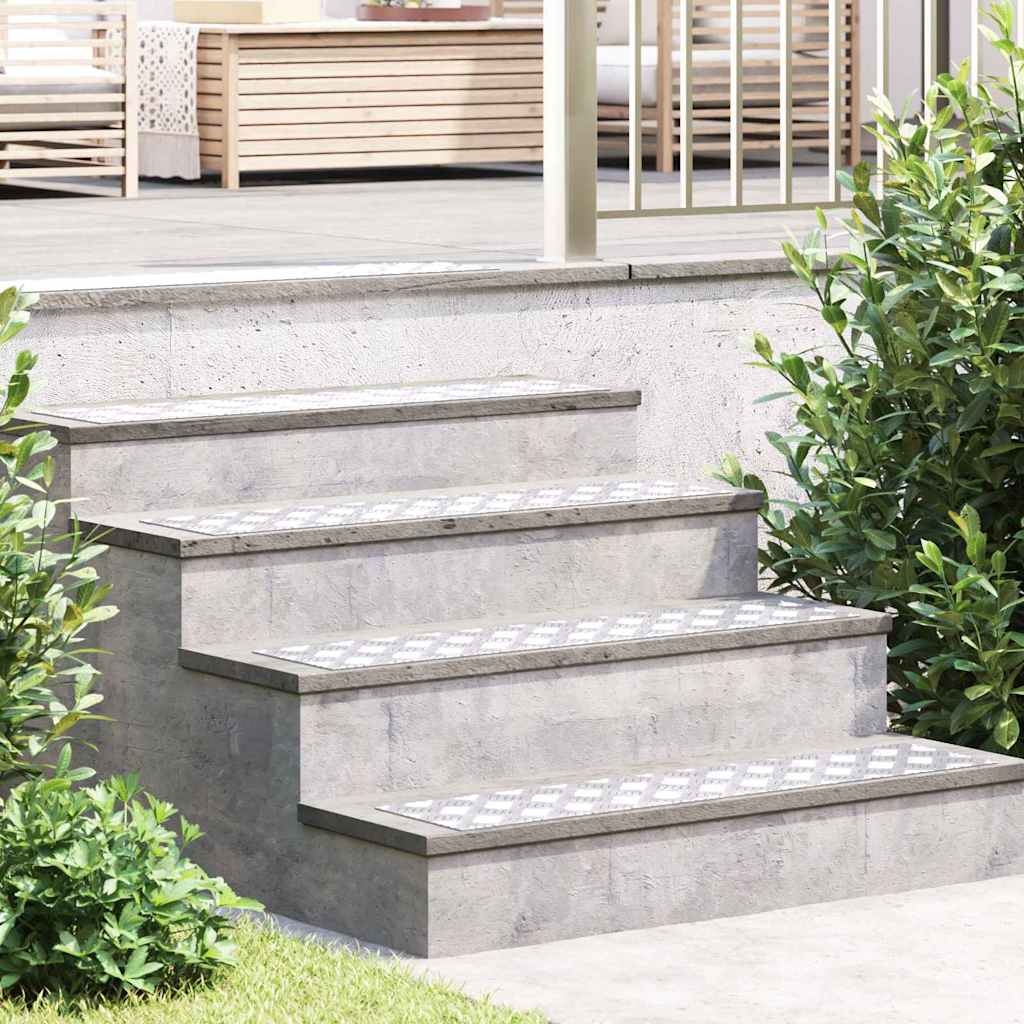 vidaXL Stair Tread 4 pcs 90 x 20 cm Silver Aluminium Rectangular 1