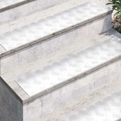 vidaXL Stair Tread 4 pcs 90 x 20 cm Silver Aluminium Rectangular 3