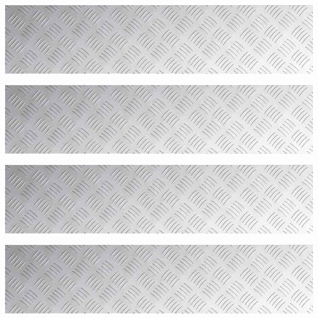 vidaXL Stair Tread 4 pcs 90 x 20 cm Silver Aluminium Rectangular 2