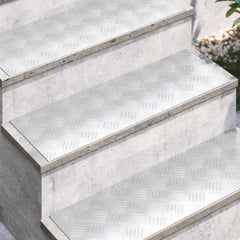 vidaXL Stair Tread 4 pcs 75 x 25 cm Silver Aluminium Rectangular 3