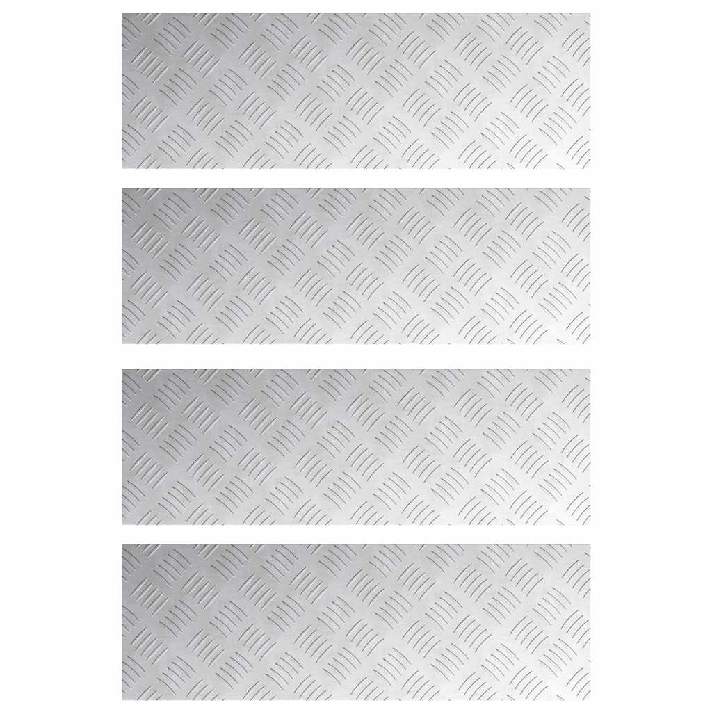 vidaXL Stair Tread 4 pcs 75 x 25 cm Silver Aluminium Rectangular 2