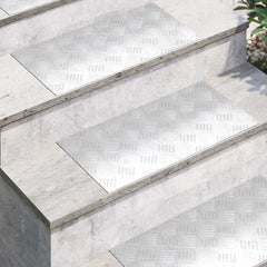 vidaXL Stair Tread 4 pcs 60 x 30 cm Silver Aluminium Rectangular 3