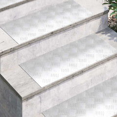 vidaXL Stair Tread 4 pcs 70 x 30 cm Silver Aluminium Rectangular 3