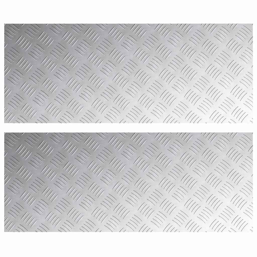 vidaXL Stair Tread 2 pcs 100 x 40 cm Silver Aluminium Rectangular 2