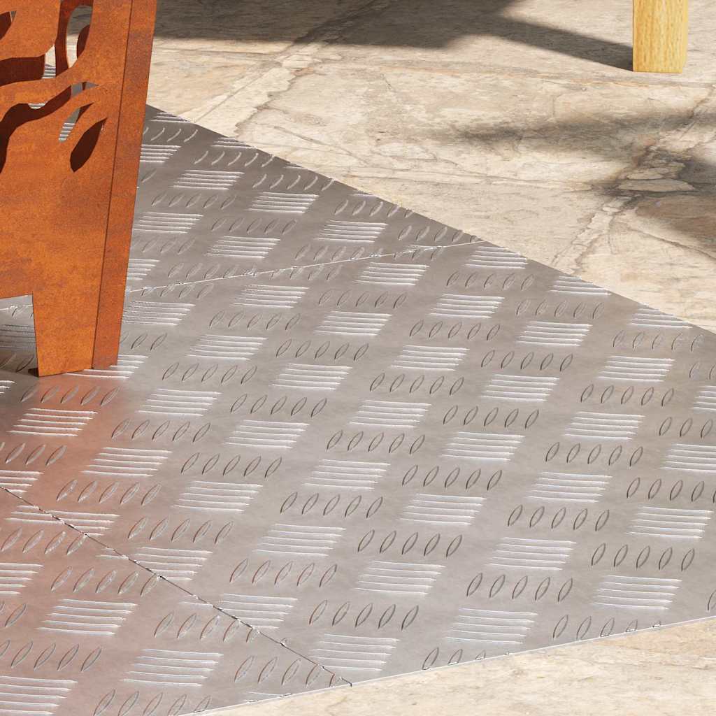 vidaXL Stair Tread 4 pcs 70 x 50 cm Silver Aluminium Rectangular 3