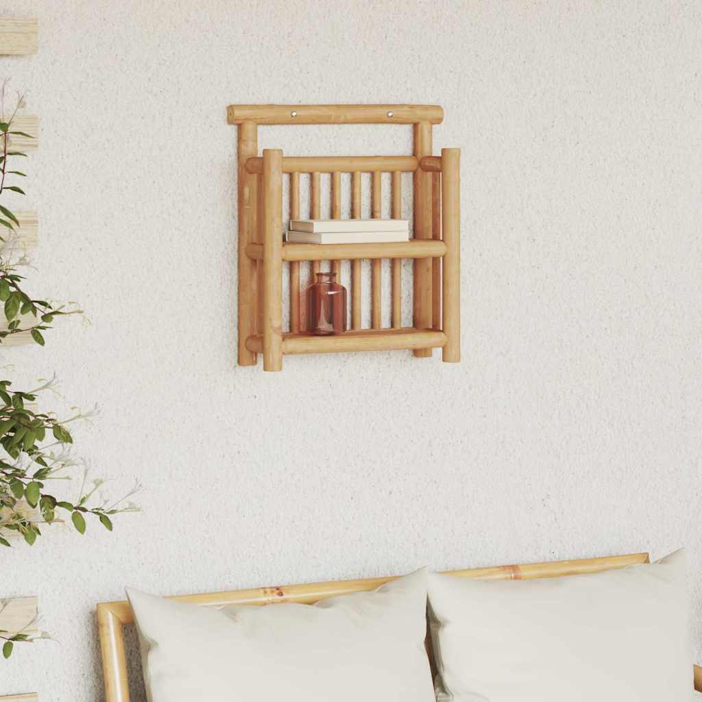 vidaXL Wall Shelf Wall-Mounted Natural 40 x 13 x 44 cm Bamboo 1