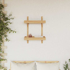 vidaXL Wall Shelf Wall-Mounted Brown 39 x 26 x 60 cm Bamboo 4