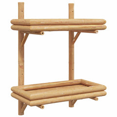 vidaXL Wall Shelf Wall-Mounted Brown 39 x 26 x 60 cm Bamboo 2