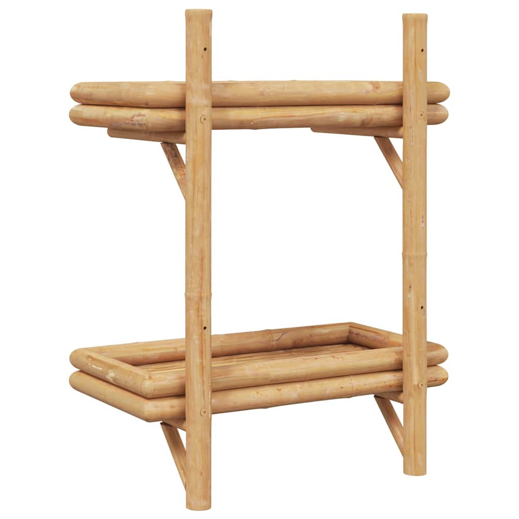 vidaXL Wall Shelf Wall-Mounted Brown 39 x 26 x 60 cm Bamboo 5