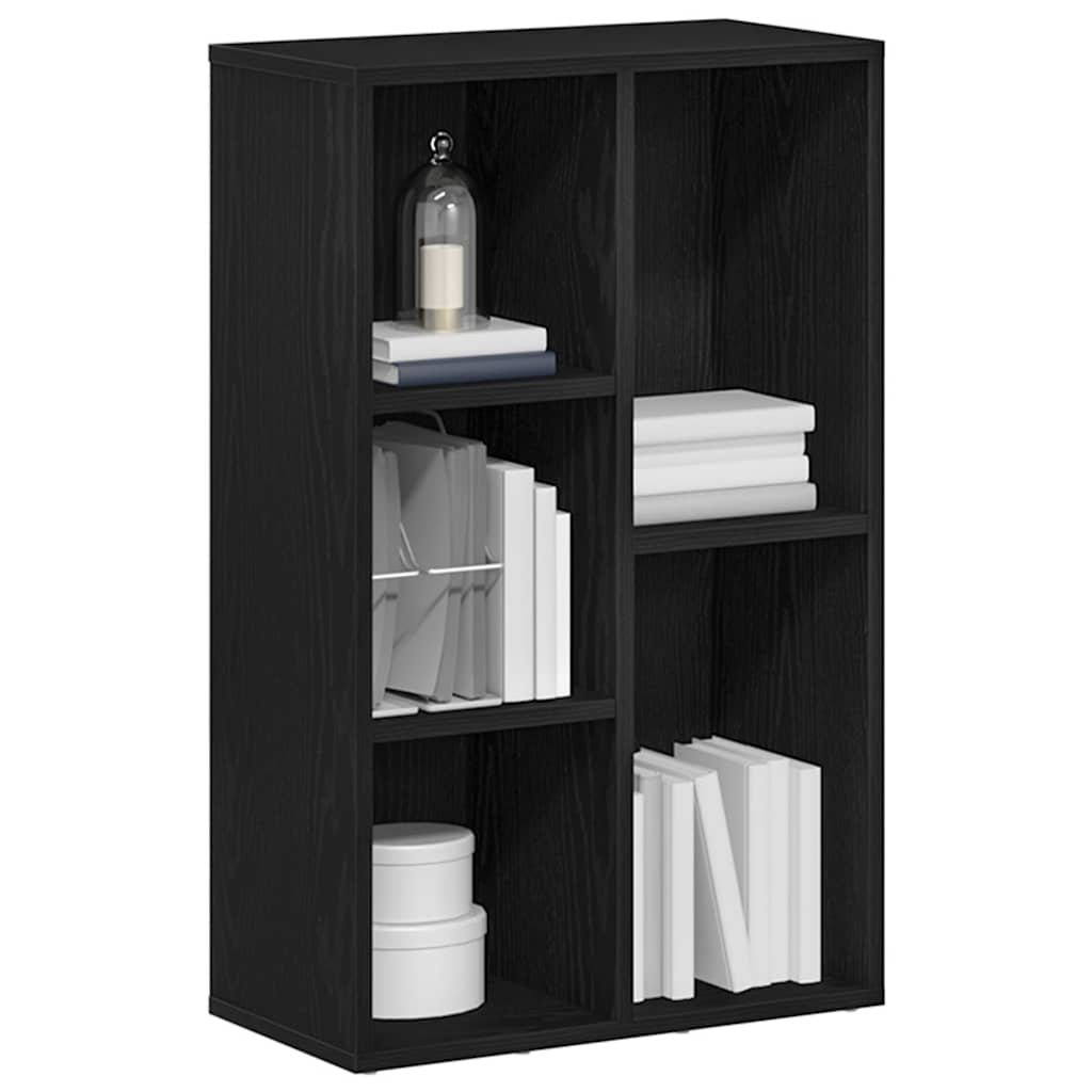 vidaXL Bookcase Black Oak 50x25x80 cm Engineered Wood 4