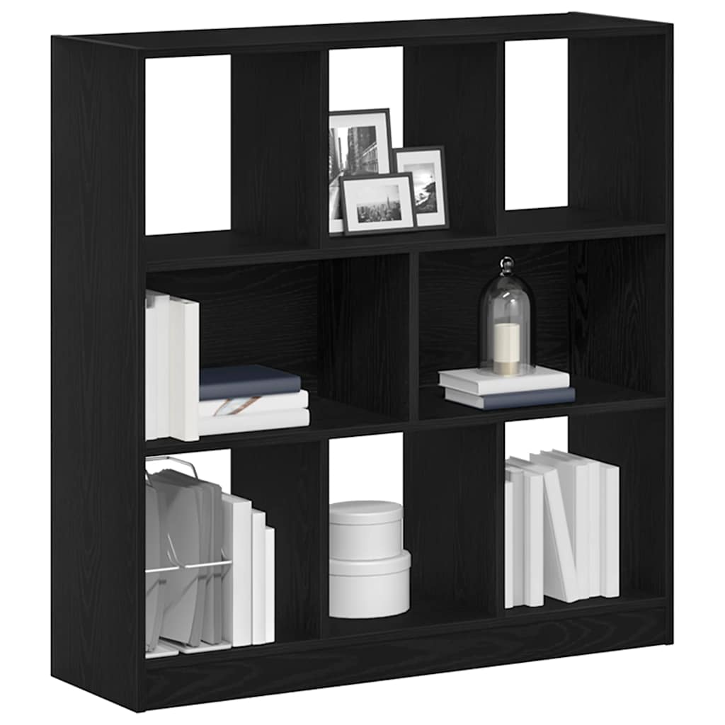 vidaXL Book Cabinet Black Oak 97.5x29.5x100 cm Engineered Wood 4