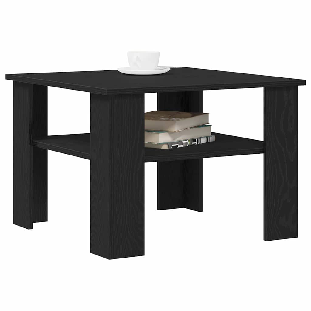 vidaXL Coffee Table Black Oak 60 x 60 x 42 cm Engineered Wood 3