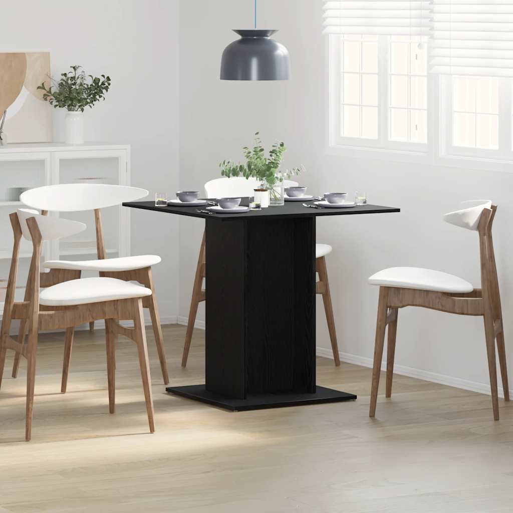 vidaXL Dining Table Black Oak 80x80x75 cm Engineered Wood 1