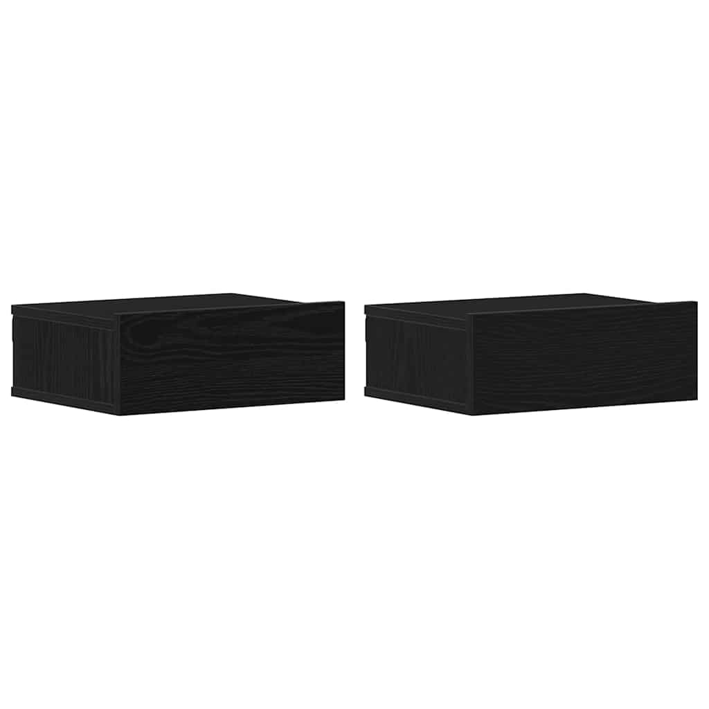 Floating Nightstands 40x30x15 cm Engineered Wood 2 pcs Black oak