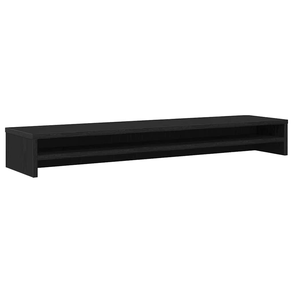 vidaXL Monitor Stand Black Oak 100x24x13 cm Engineered Wood 2