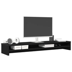 vidaXL Monitor Stand Black Oak 100x24x13 cm Engineered Wood 4