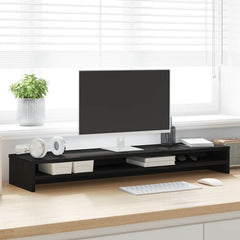vidaXL Monitor Stand Black Oak 100x24x13 cm Engineered Wood 1