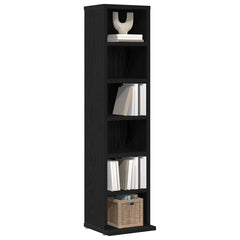 vidaXL CD Cabinet Black Oak 21x20x88 cm Engineered Wood 4