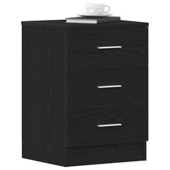 vidaXL Bedside Cabinet Black Oak 38x35x55 cm Engineered Wood 2