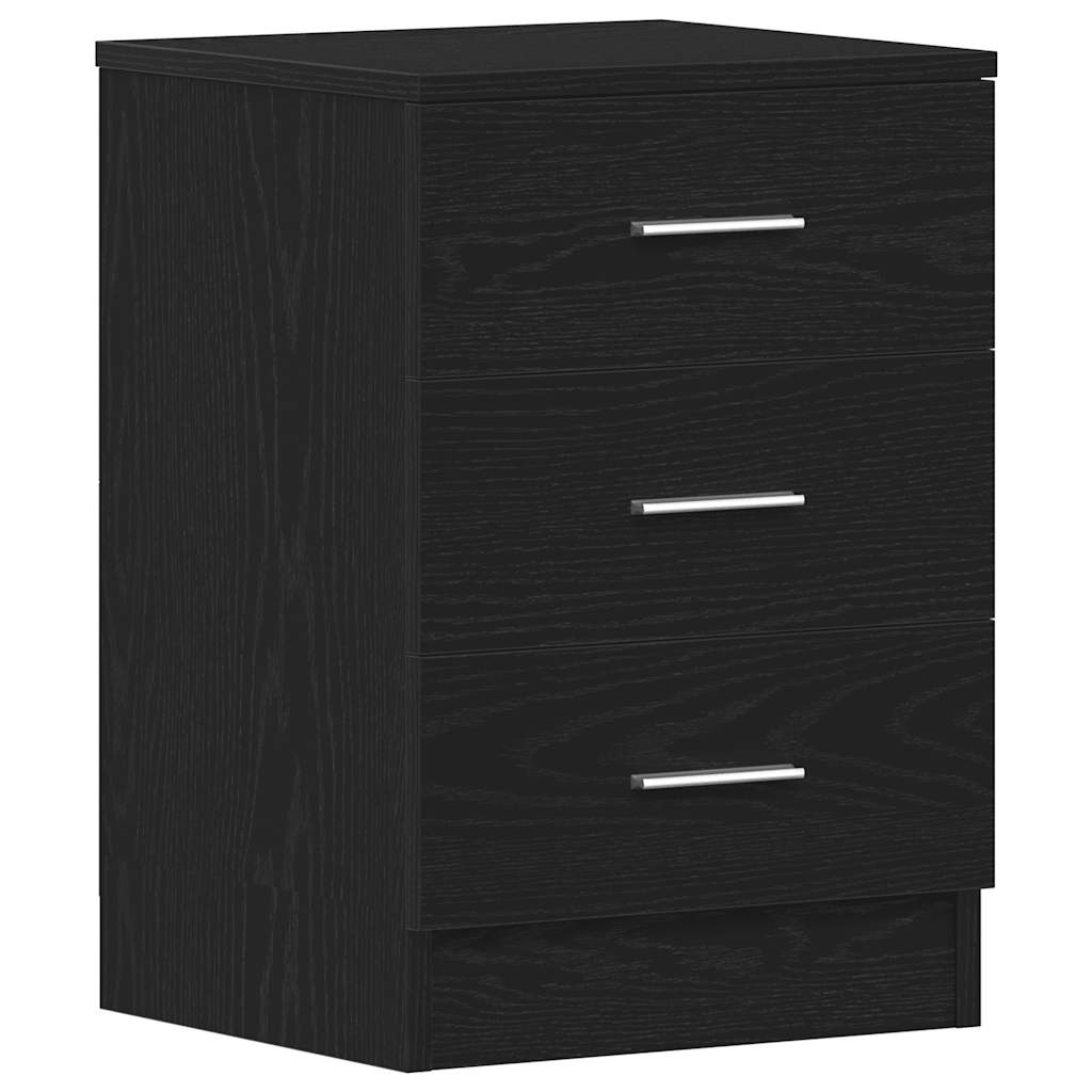 vidaXL Bedside Cabinet Black Oak 38x35x55 cm Engineered Wood 3