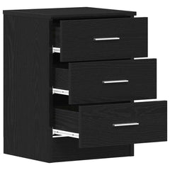 vidaXL Bedside Cabinet Black Oak 38x35x55 cm Engineered Wood 5